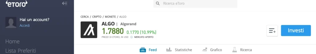 Algorand eToro