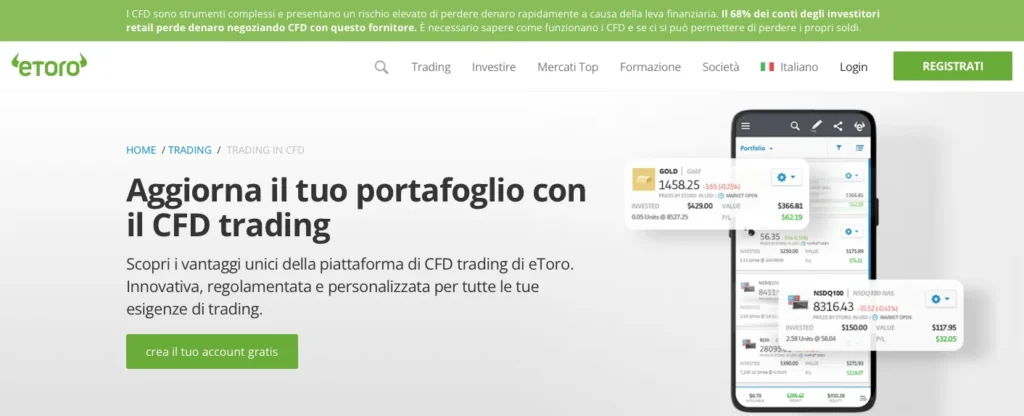 CFD trading su eToro