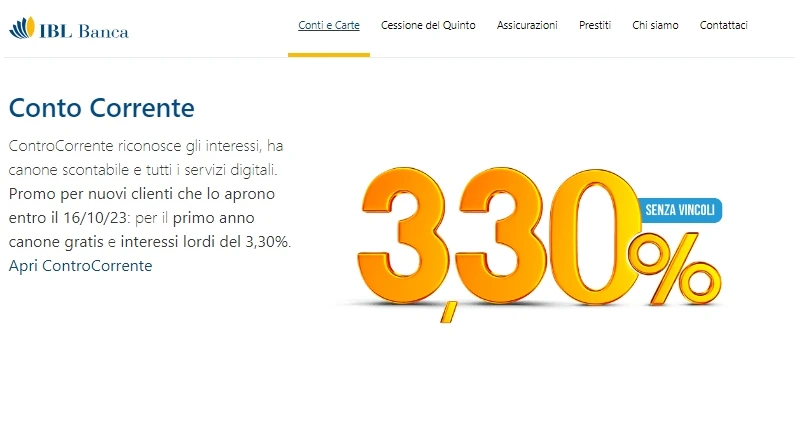 conti correnti con interessi ibl banca