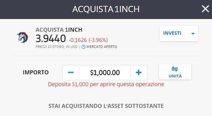 eToro 1inch